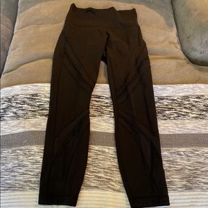 Lululemon Active Wunder Under Mesh Black Leggings